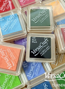 日本TSUKINEKO月猫VersaCraft多用印台77色纸木布用速干水性印泥