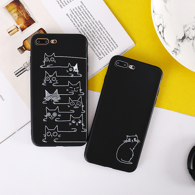 猫咪软壳情侣手机壳苹果简约