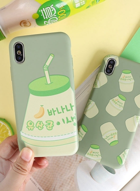 xr牛油果绿iphone7苹果6s手机壳6plus少女8x绿色5s香蕉饮料xs max