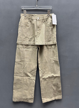 欧洲站2025冬季新款时尚高腰纯色个性工装风棉牛仔裤女欧货25193