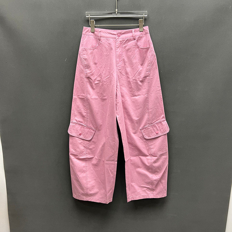 欧洲站2026春季新款时尚高腰纯棉工装风多口袋休闲裤女欧货26053