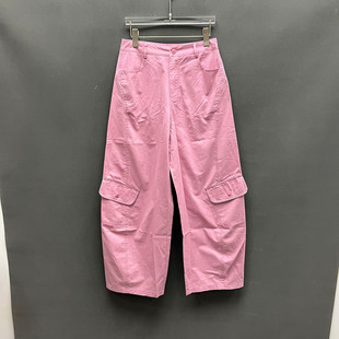 风多口袋休闲裤 欧洲站2026春季 高腰纯棉工装 时尚 女欧货26053 新款