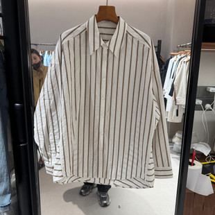 新款 女款 时尚 衬衫 欧货2368 翻领竖纹宽松长袖 欧洲站2026春季