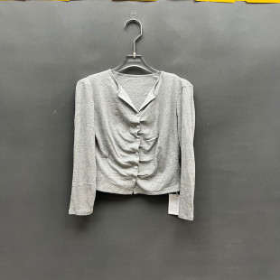 新款 女款 时尚 开衫 上衣欧货2169 V领减龄单排扣长袖 欧洲站2026春季