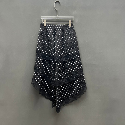 欧洲站春款松紧腰波点蕾丝半身裙