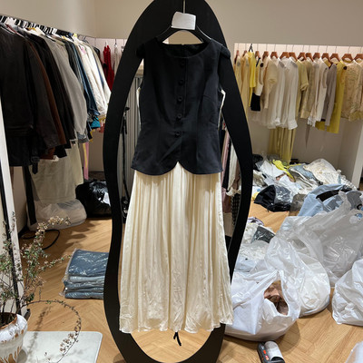 欧洲站夏季假两件修身背心裙