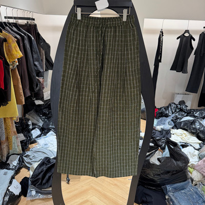 欧洲站春季亚麻松紧腰休闲裤女