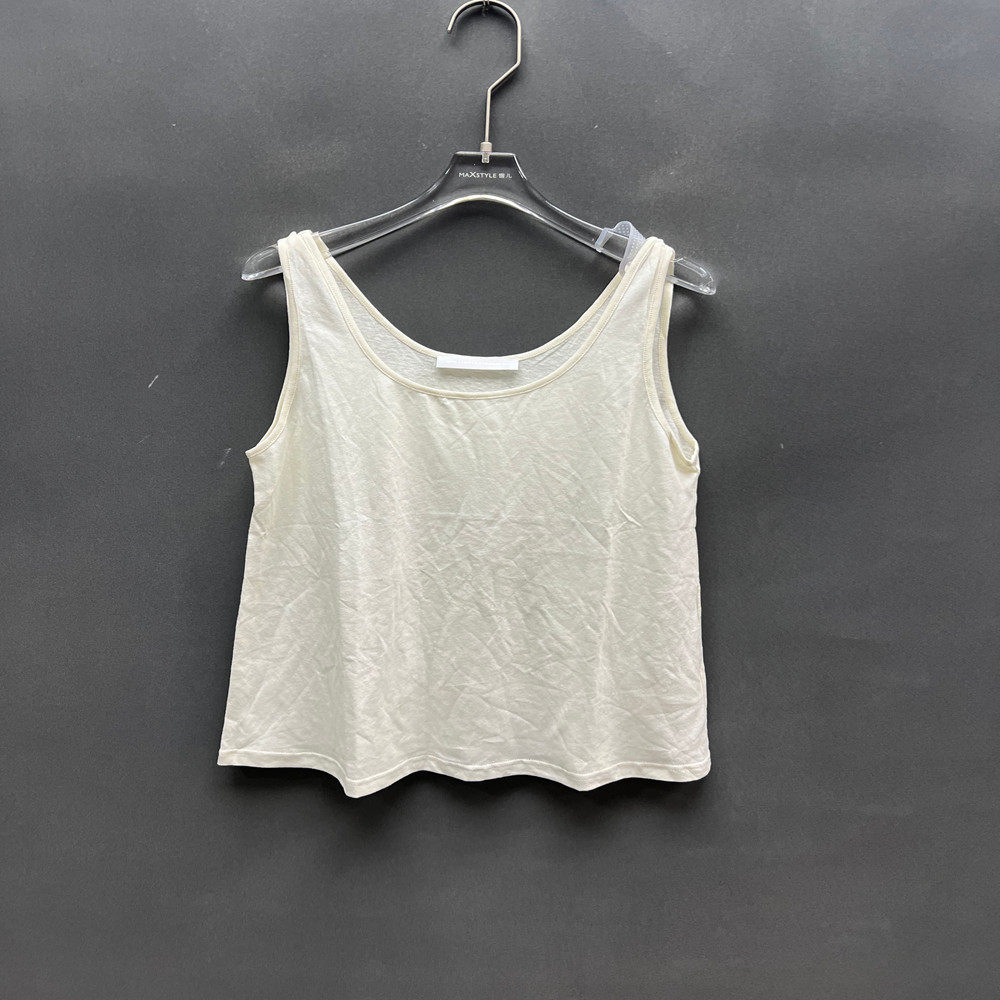 欧洲站2026春季新款时尚圆领纯色简约无袖背心女款上衣欧货