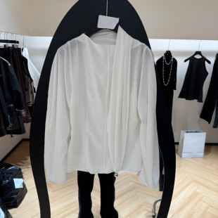 新款 女款 时尚 衬衫 欧货6027 圆领优雅风飘带长袖 欧洲站2026春季