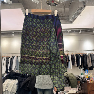 高腰不规则民族风印花半身裙女款 时尚 欧货 新款 复古欧洲站2026春季