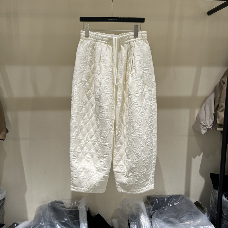 欧洲站2025冬季新款时尚松紧腰抽绳菱格纹棉纯色羽绒裤女款欧货,女装/女士精品,棉裤/羽绒裤,淘宝优惠券,粉丝福利购,淘宝优惠卷