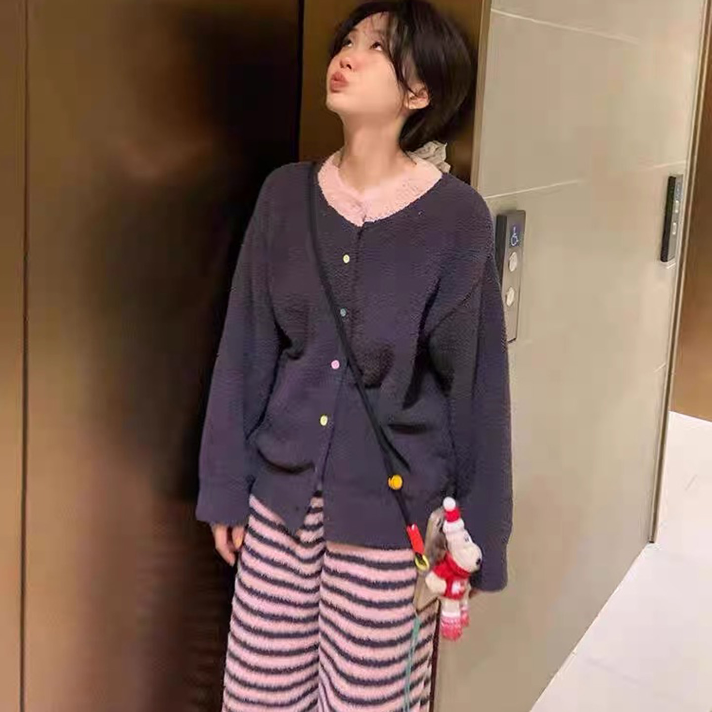 penguin软绵绵半边绒睡衣