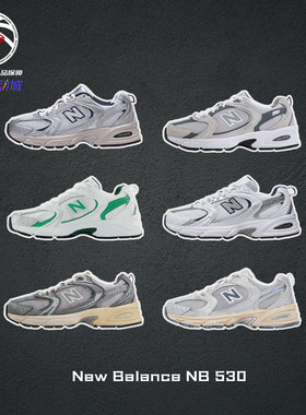 New Balance NB530系列白银复古网面低帮跑步运动鞋男女子MR530SG