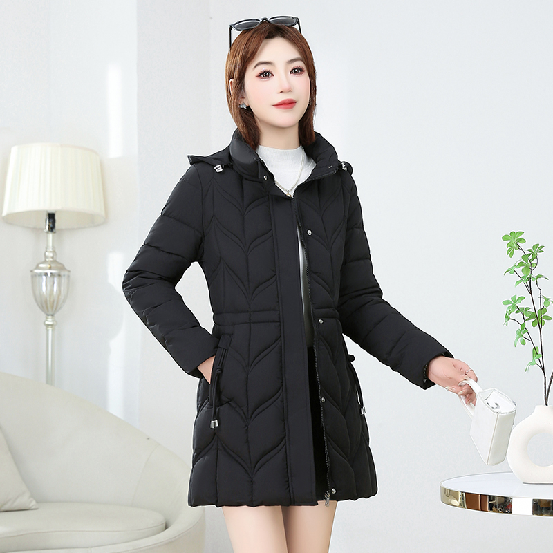 新款妈妈棉衣女中长款加厚修身时尚洋气羽绒棉服中老年保暖棉袄潮