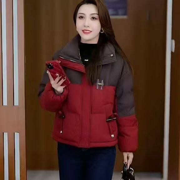 网红爆款撞色立领棉服女短款时尚面包服韩版加厚保暖百搭棉袄外套,女装/女士精品,棉衣/棉服,淘宝优惠券,粉丝福利购,淘宝优惠卷