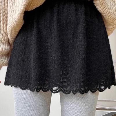 蕾丝屁帘女下摆秋冬卫衣遮屁股臀打底裤神器半截毛衣叠穿内搭裙子