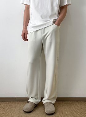 NSEEKE春夏季薄款垂感休闲裤男款宽松直筒纯色百搭潮牌长裤子弹力