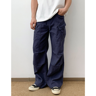 NSEEKE秋冬新款水洗做旧工装裤男宽松百搭直筒法工裤休闲长裤潮牌