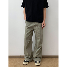 NSEEKE美式高街伐木休闲裤男款工装纯棉宽松直筒秋冬新款磨毛裤子