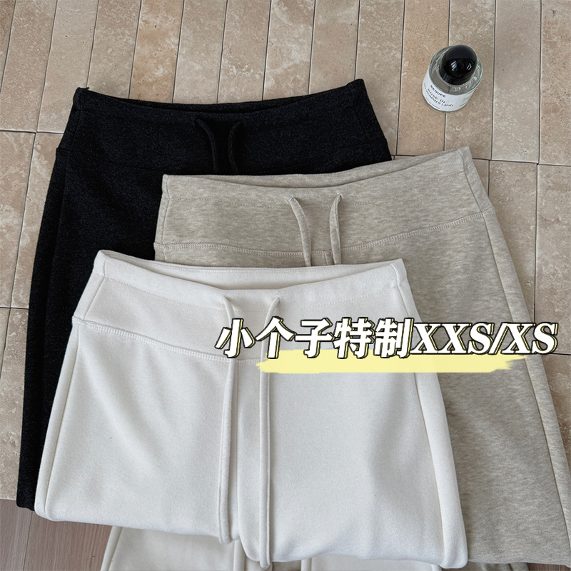 小个子羊绒休闲微喇长裤女秋冬