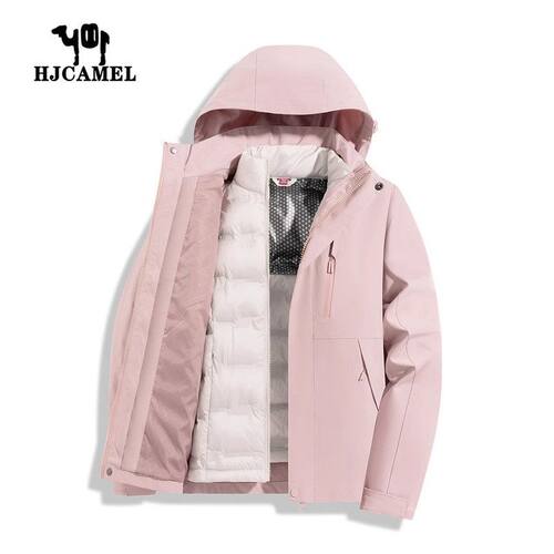 骆驼HJCAMEL冲锋衣男女羽绒服内胆防风防水冬保暖加厚情侣款外套