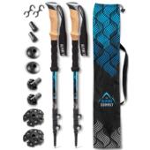 软木手柄碳纤维超轻攀登防滑山杖手杖伸缩徒步装 备外锁碳素行山杖