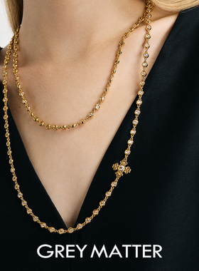 GREY MATTER 十字花晶叶锆石项链女轻奢小众长项链