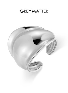 GREYMATTER 不对称褶涧开口戒指 原创设计独特 小众 单个款