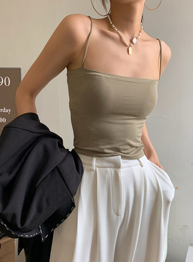 大码小吊带背心女内搭黑色打底胖mm抹胸上衣夏季外穿裹胸带胸垫