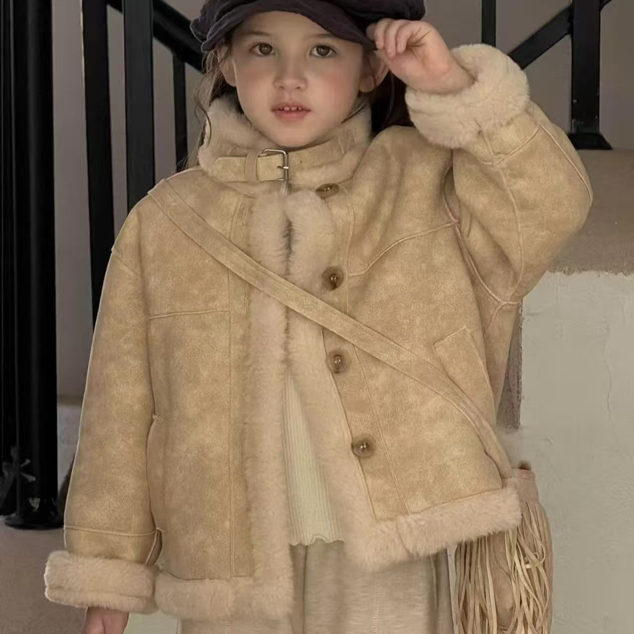 女童加绒外套2025秋冬新款洋气