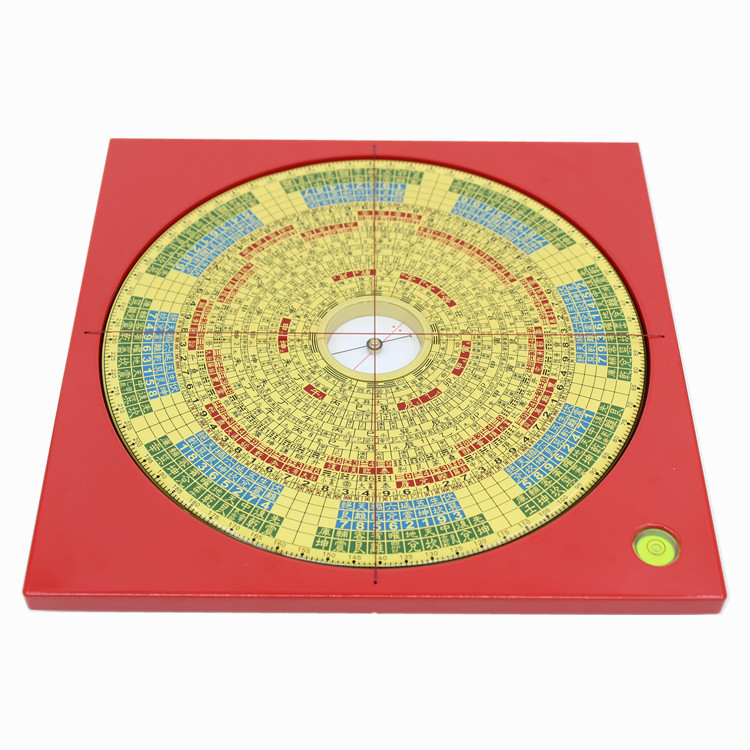 易仙强磁针7寸2三元玄空三合八宅明镜综合罗盘 红色电木罗庚摆件