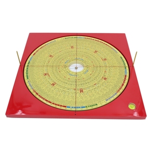 妙派8寸6三元玄空大挂九运天星罗盘易仙强磁针精准红铝合金盘摆件