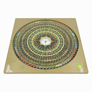 易仙8寸6周天易综合强磁针罗盘吴明修精准三元合铝合金色罗庚摆件