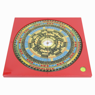 易仙强磁针7寸2三元罗盘红色高精度纯铜时宪电木罗庚盘中式厅摆件