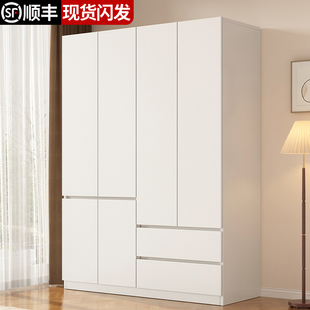 全实木衣柜家用卧室2025新款爆款出租房用儿童收纳免拉手定制衣橱