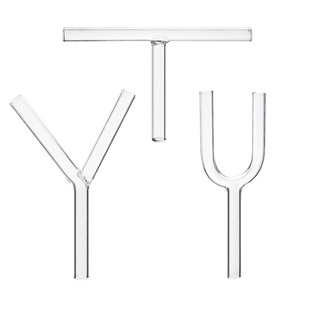 Y形连接管 U形连接管 8mm 11mm玻璃三通管牛角管三叉导气管玻璃具嘴导液转接头玻璃弯管含票 T形连接管