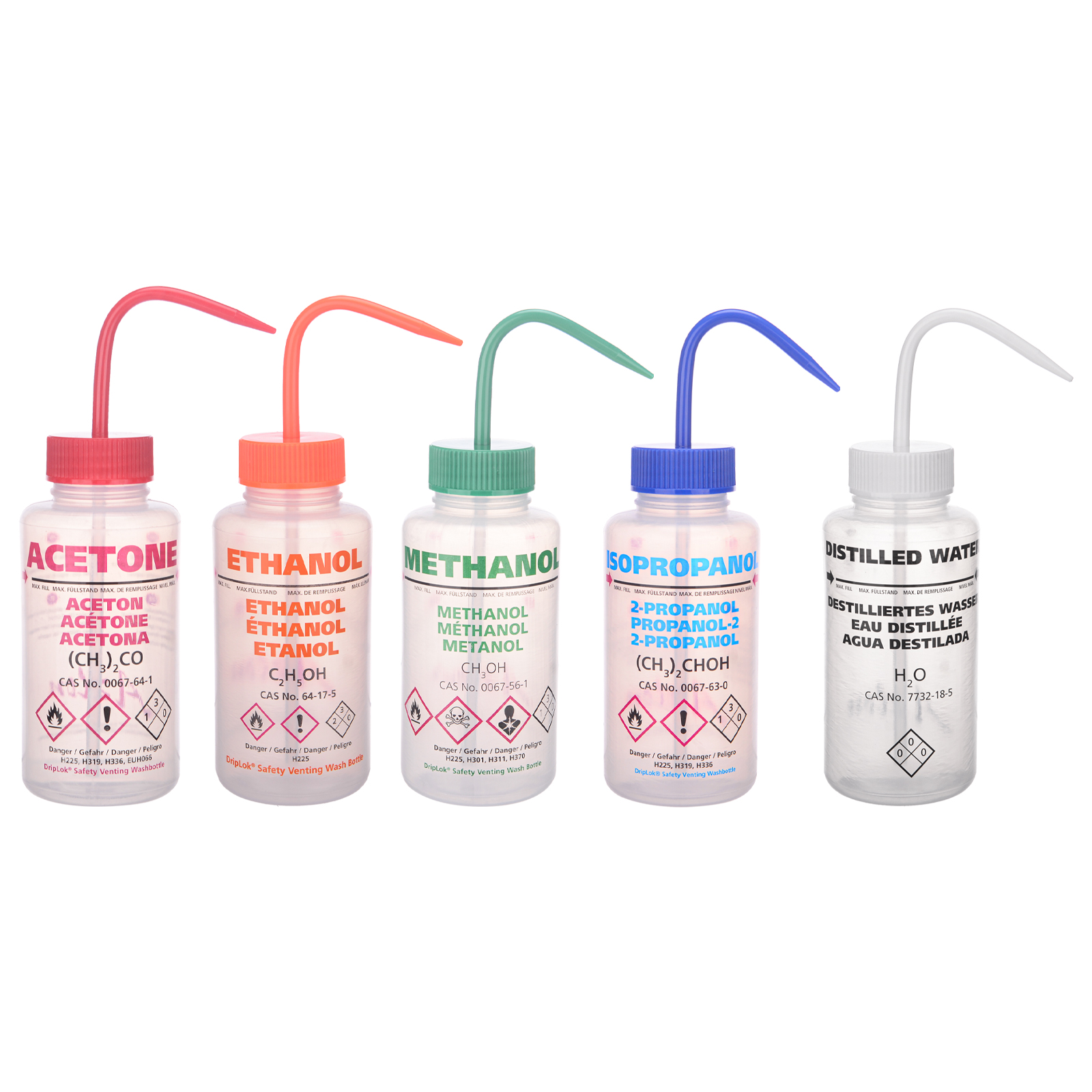 彩色标识洗瓶 LDPE宽口防残液滴漏清洗瓶 塑料防倒流挤瓶 脉冲式冲洗瓶 彩色标签洗瓶空瓶 Azlon肖特