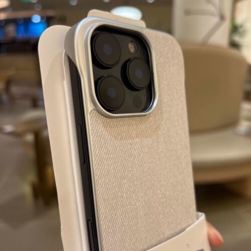 适用苹果17亚麻布纹无边框手机壳