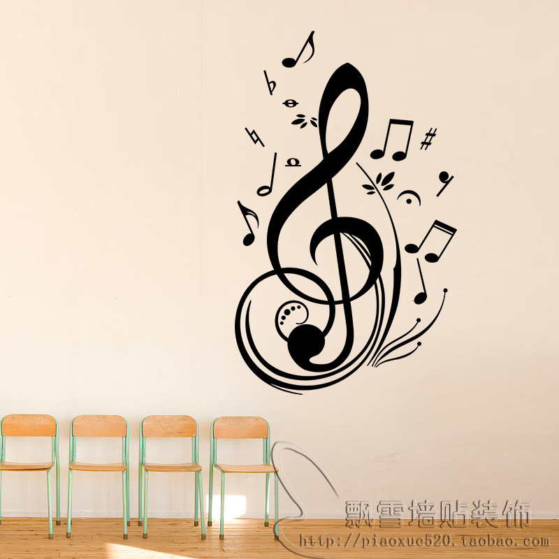 音符音乐室学校客厅沙发书房钢琴背景墙贴画教室墙壁玻璃贴纸1740