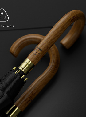 自动高端商务伞车用防风抗雨直杆实木弯把超大号抗暴风双人男士伞