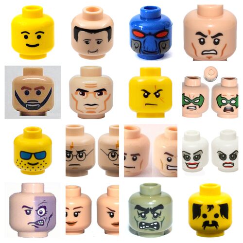 [瑕疵] LEGO 乐高配件 人仔头 脑袋 #260507