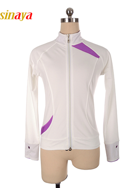 福诺19色可选定制儿童成人花样滑冰服上衣夹克小彩旗白色高弹柔软