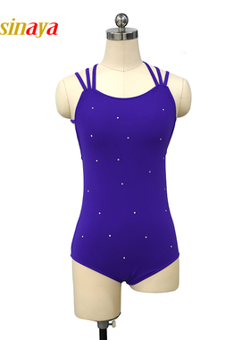 福诺21色女童成人花样滑冰服长袖连体训练表演skating bodys锦纶1