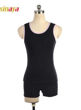 福诺定制儿童成人花样滑冰服训练服桃心背心短裤套装