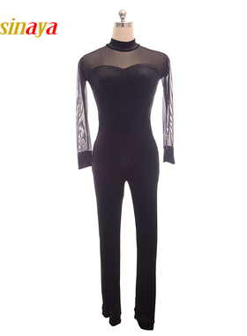 福诺7色选儿童成人花样滑冰服长袖连体训练表演skating bodys丝绒