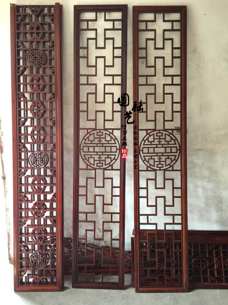 镂空实木花格屏风仿古门窗客厅电视背景墙玄关隔断中式木格花窗