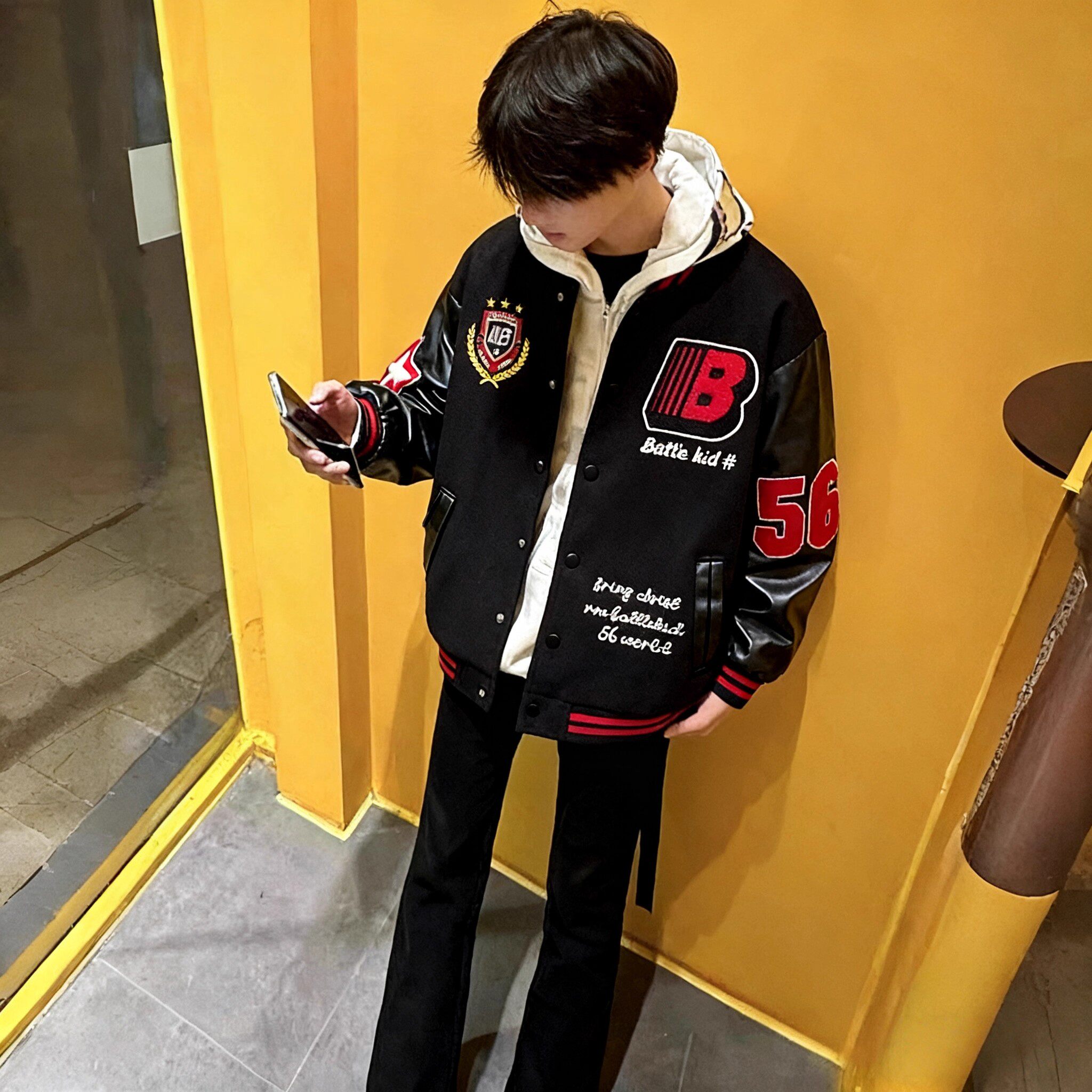 美式高街刺绣加厚棒球服棉服冬季棉袄棉衣国潮牌宽松夹克外套男款