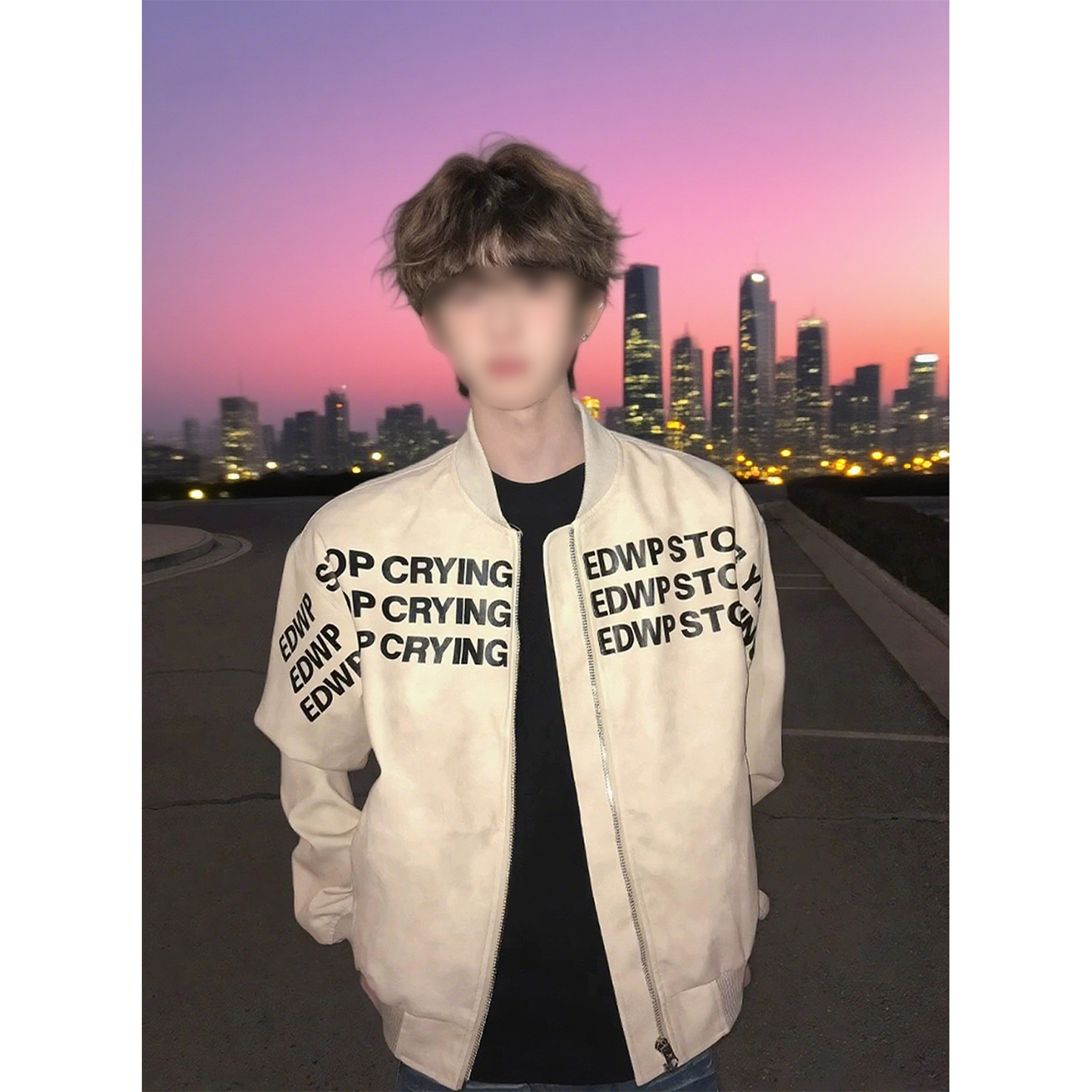 字母印花美式棒球服男女秋冬季潮牌高街痞帅宽松皮衣飞行夹克外套