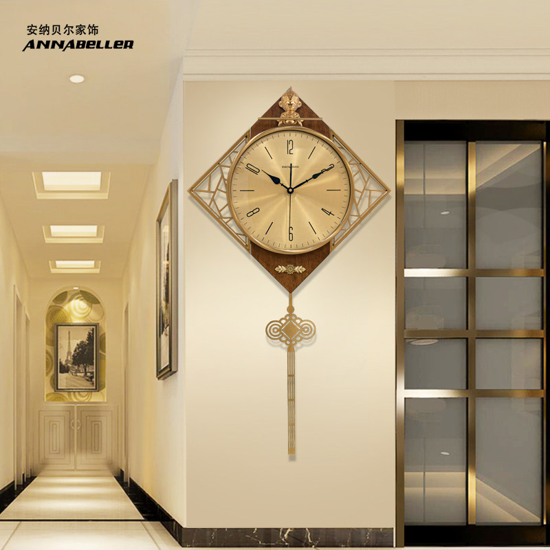 清仓新中式轻奢钟表挂钟客厅家用欧式挂墙创意大气时钟现代装饰钟