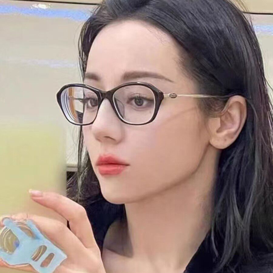 迪丽热巴同款猫眼黑框眼镜女近视可配度数防蓝光素颜神器眼镜框架